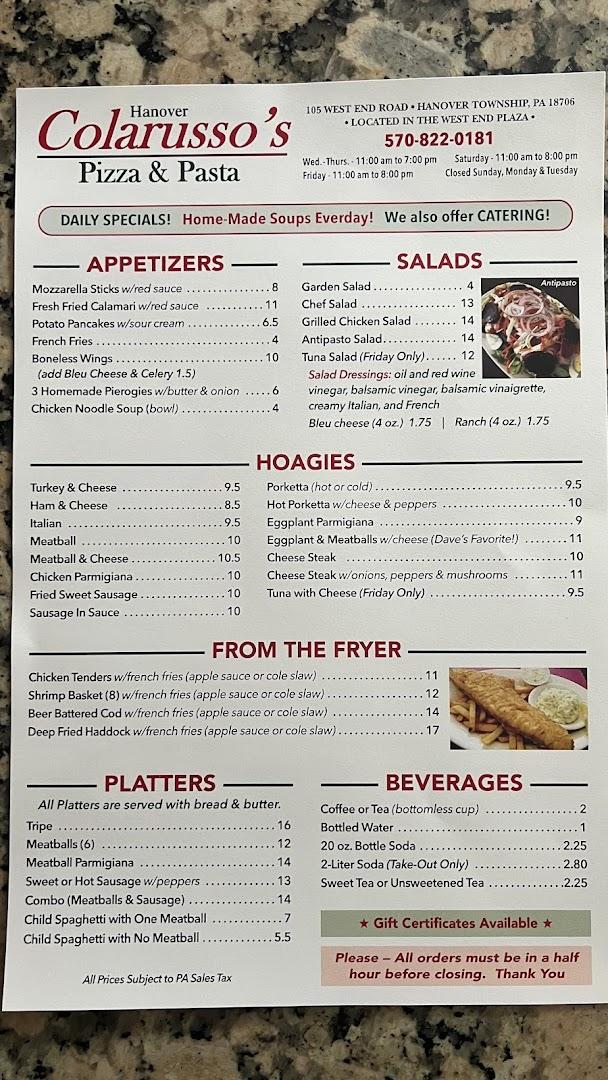 Colarusso's Pizza and Pasta